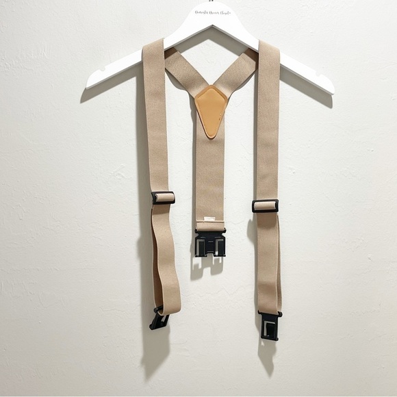 DICKIES Men’s Beige Tan Wide PERRY SUSPENDERS 2” Wide Y-Back Adjustable OS - Picture 1 of 7